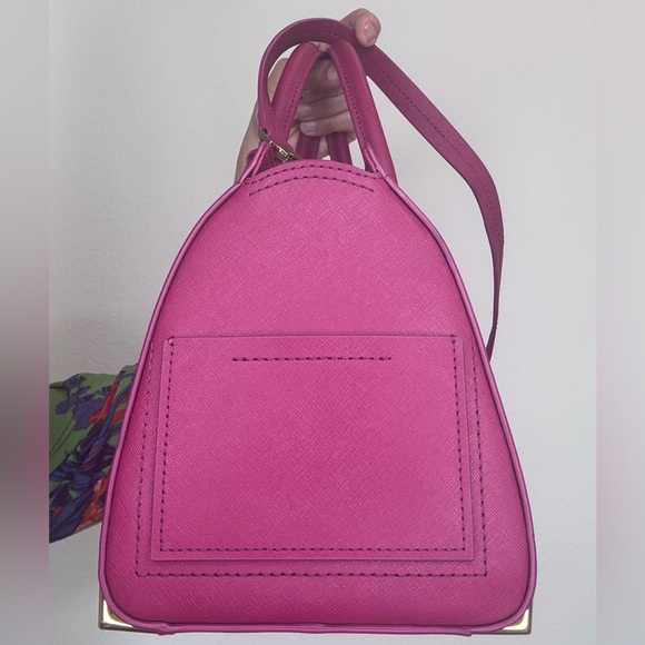 Zac Posen Saffiano Hot Pink Eartha satchel EUC - Picture 7 of 17